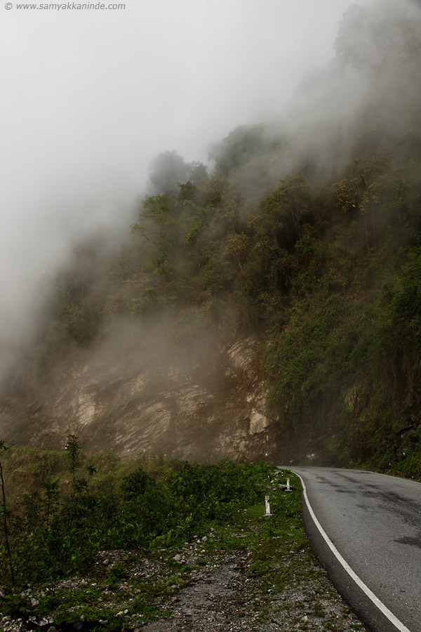 ghat road in misty way