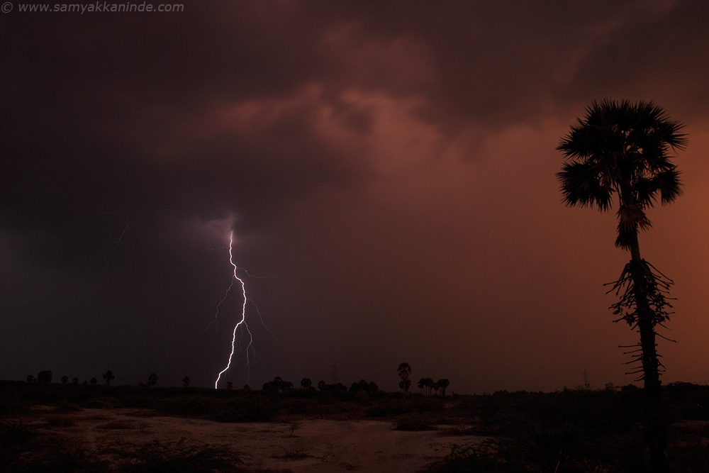 lightening and sunset