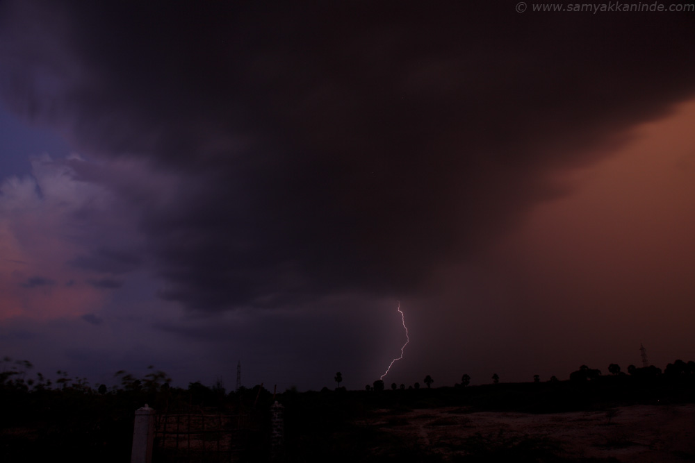 lightening and sunset